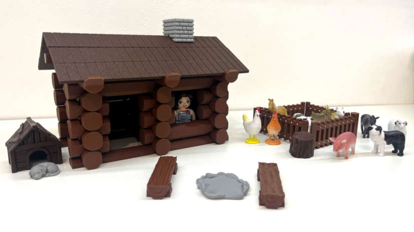 Skládací srub pro chytré hlavičky (43 dílů) - sada: skládací srub (43dílků) + BONUS = PERIFÉRIE ZDARMA