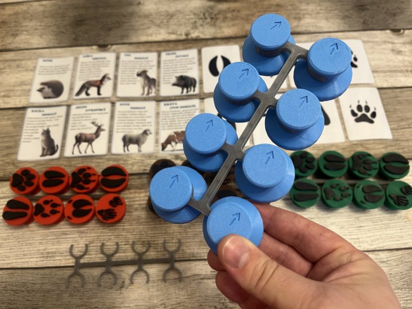 Stopy českých zvířat set (8 kusů + edukační kartičky) - Barva: Žlutá