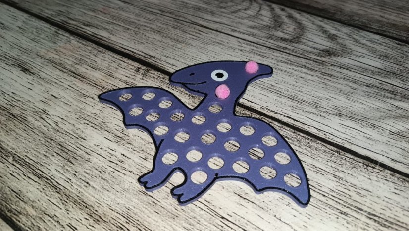 Pompomové tácky - Dinosauři - Motiv tácku: Triceratops