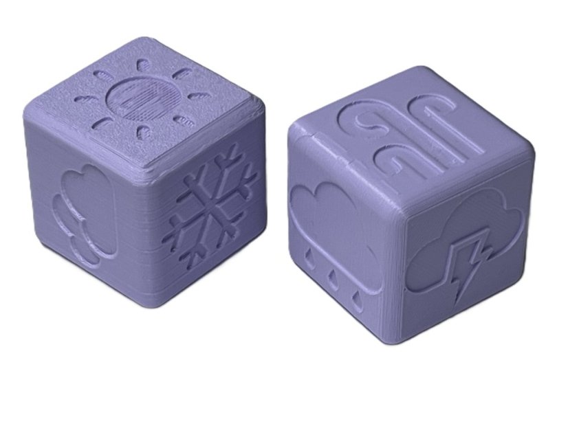 Obtiskovací kostička - POČASÍ - Barva: Fialová-levandulová