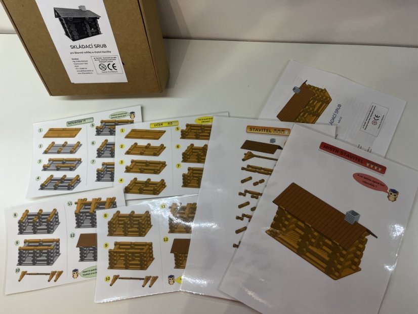 Skládací srub pro chytré hlavičky (43 dílů) - sada: skládací srub (43dílků) + BONUS = PERIFÉRIE ZDARMA