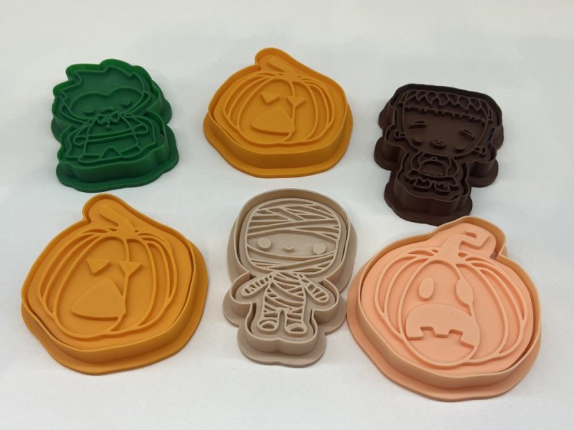 Vykrajovátka - HALLOWEEN - STRAŠIDÝLKA - sada/kus: 3 strašidla a 3 dýně