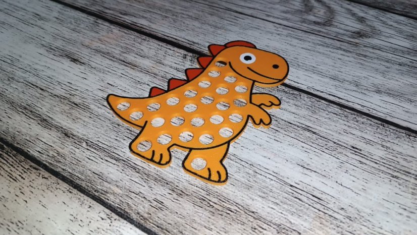Pompomové tácky - Dinosauři - Motiv tácku: Stegosaurus