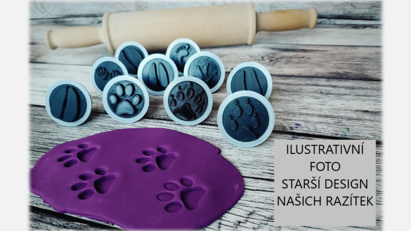 Stopy českých zvířat set (8 kusů + edukační kartičky) - Barva: Zelená-travnatá