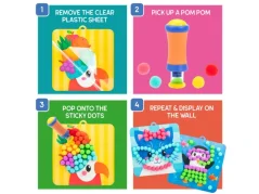 Sada s bambulkami: Oblékání zvířat, 16 šablon, 1000 pompomů - Educational Insights