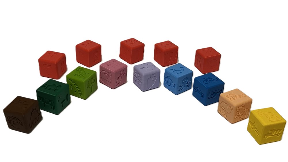 Obtiskovací kostky - Barva - Červená-ohnivá