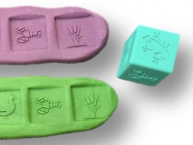 Obtiskovací kostička - RYBNÍK - Barva: vojenská zelená