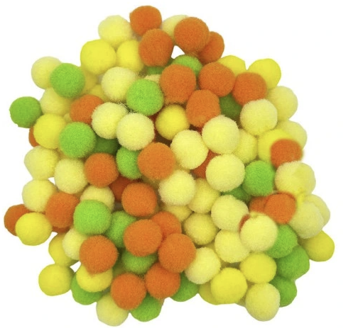 Pompomy - barevné bambulky (různé druhy) - Barva pompomů: růžové