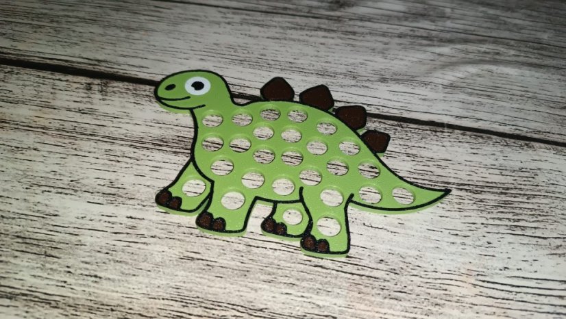 Pompomové tácky - Dinosauři - Motiv tácku: Stegosaurus