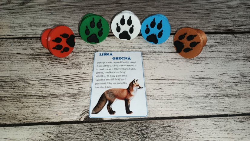 Stopy českých zvířat (s edukativními kartičkami) - Barva: Černá-nebeská
