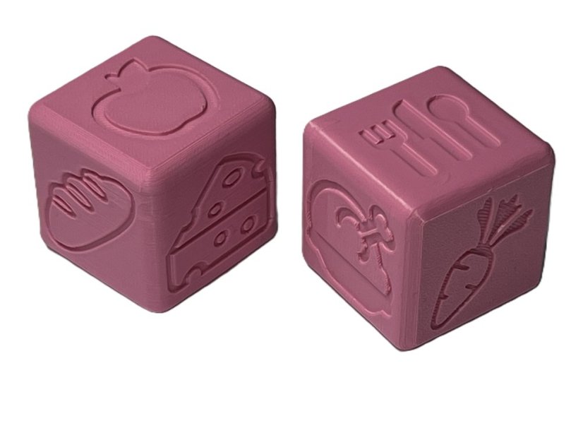 Obtiskovací kostička - POTRAVINY - Barva: Růžová