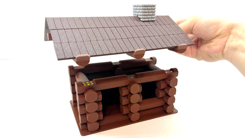 Skládací srub pro chytré hlavičky (43 dílů) - sada: skládací srub (43dílků) + BONUS = PERIFÉRIE ZDARMA