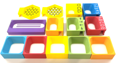 Třídící misky s průsvitným dnem (několik tvarů i barev)