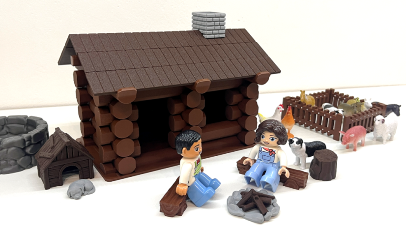 Skládací srub pro chytré hlavičky (43 dílů) - sada: skládací srub (43dílků) + BONUS = PERIFÉRIE ZDARMA