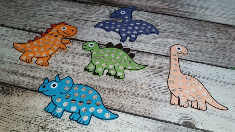 Pompomové tácky - Dinosauři - Motiv tácku: Triceratops