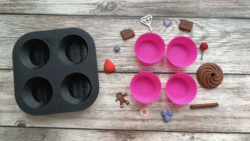 Zdobení Muffinů (různé varianty, i samotné dekorace) - Varianty: set - 4muffiny s dekoracemi (bez plechu)