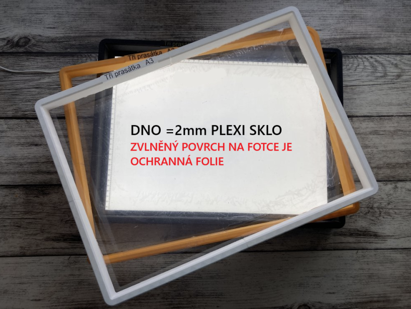 Kryt pro LED Light panel v02 (Action, lidl, TickiT + další druhy) - typ LED panelu: ACTION A3 - základní výška = 41 mm