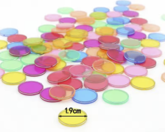 Žetony s KOVOVÝM okrajem, k magnetickým hůlkám (mix barev) - 100 ks