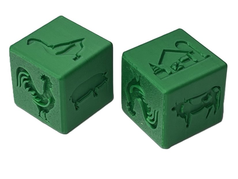 Obtiskovací kostička - FARMA - Barva: Zelená-travnatá